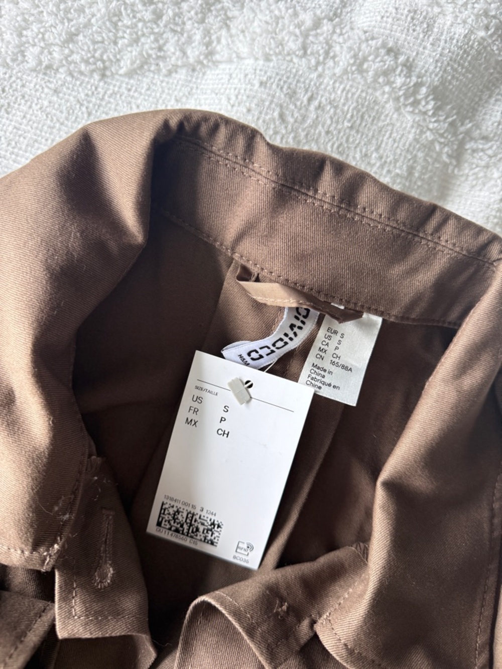 H&M Brown Button-Front Cotton Jacket - Picture 3 of 4